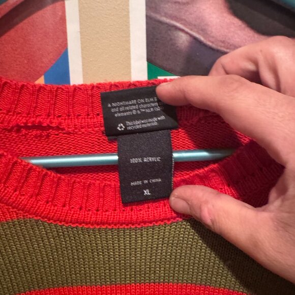 Vintage-Like Nightmare On Elm Street Freddy Krueger Sweater Hot Topic (Men's XL) - Picture 9 of 16